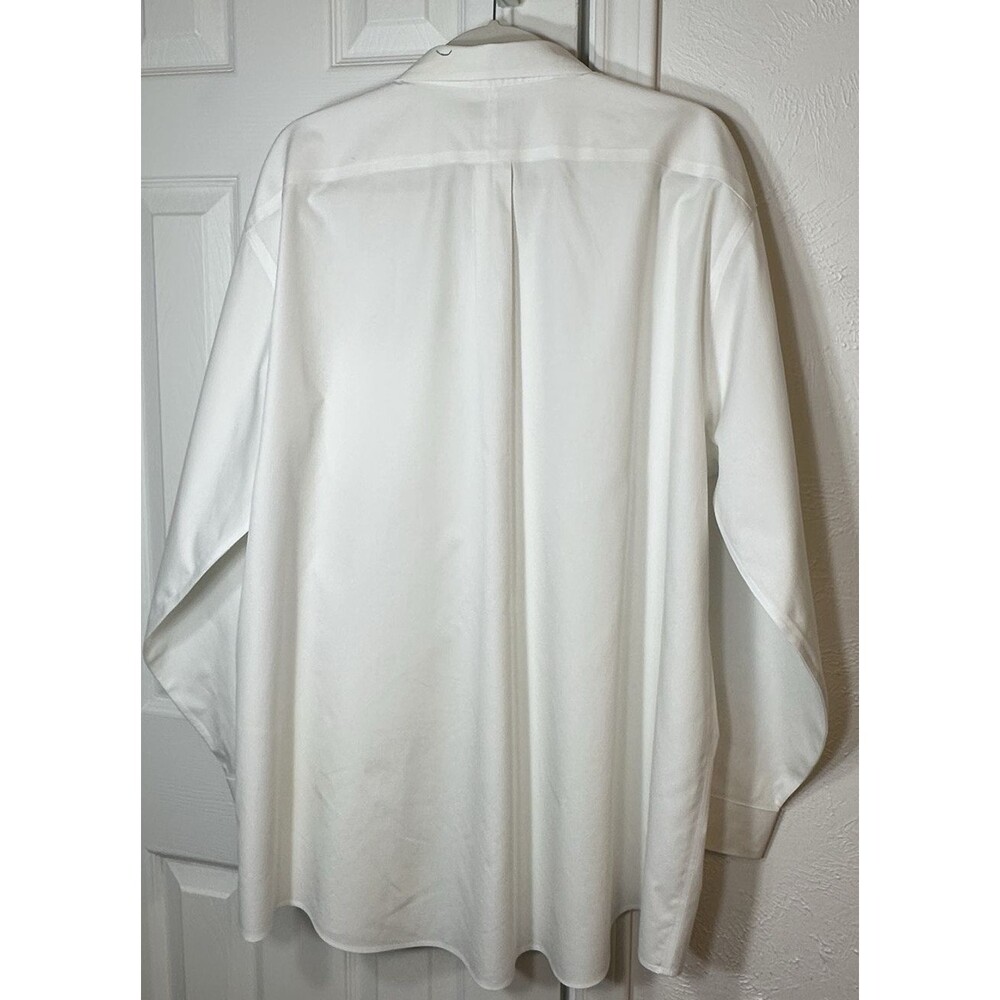 LL Bean Dress Shirt Men's Sz 18-35 White Traditional Fit Button Down/Up Collared - Picture 8 of 14